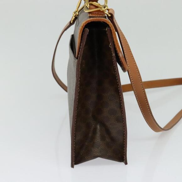 CELINE Macadam Canvas Hand Bag Pvc Leather Brown Gold - Picture 4 of 13